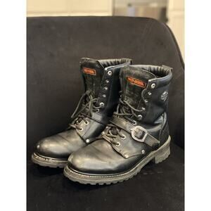 Harley Davidson Faded Glory 8" Black Riding Boots Size 10 M D91003
